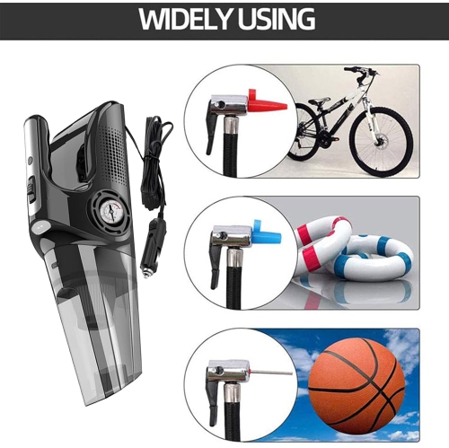 120W Car Vacuum Cleaner 4 in 1 with Light Air Pump High Power Car Vacuum Cleaner 120W Car Vacuum Cleaner with LED Light Wet and Dry Handheld Vacuum