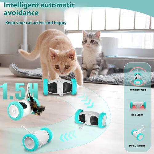 Smart gravity running sports car electric cat toy | cat self-entertainment artifact | 360° rotation + variable speed mode | hands-free electric cat