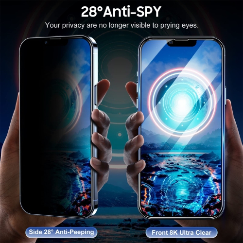 iPhone 16 Pro Privacy Screen Protector - [Auto Alignment Kit] Screen protector made of top-grade tempered glass, easy to use