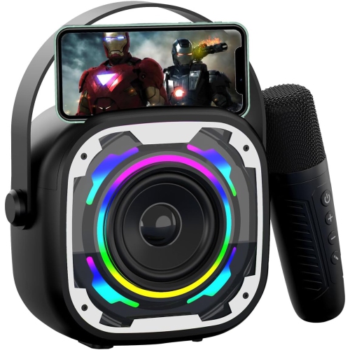 Adults Kids Mini Karaoke Machine, Portable Bluetooth Speaker, Wireless Karaoke Microphone, Singing Machine Christmas Toy for Girls Ages 3 to 12