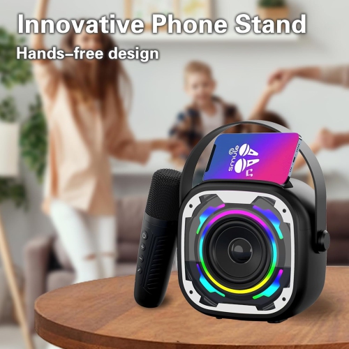 Adults Kids Mini Karaoke Machine, Portable Bluetooth Speaker, Wireless Karaoke Microphone, Singing Machine Christmas Toy for Girls Ages 3 to 12