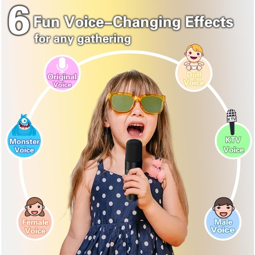 Adults Kids Mini Karaoke Machine, Portable Bluetooth Speaker, Wireless Karaoke Microphone, Singing Machine Christmas Toy for Girls Ages 3 to 12