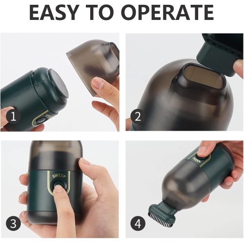 Office cleaning artifact | USB charging | Ultra-quiet design | One-touch removal of keyboard/stationery/snack crumbs, 0.2 lb 2200Pa rechargeable