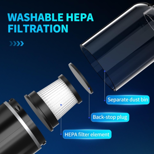 [Starry Black] 4000PA ● Strong suction ● Four-in-one suction, blowing, pumping and charging [Wireless] Powerful car vacuum cleaner Portable cleaning