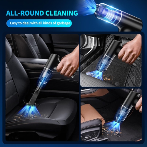 [Starry Black] 4000PA ● Strong suction ● Four-in-one suction, blowing, pumping and charging [Wireless] Powerful car vacuum cleaner Portable cleaning