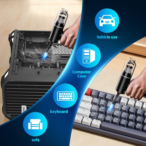 [Starry Black] 4000PA ● Strong suction ● Four-in-one suction, blowing, pumping and charging [Wireless] Powerful car vacuum cleaner Portable cleaning