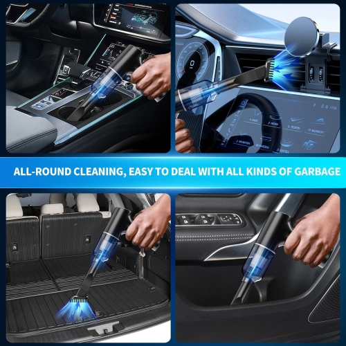 [Starry Black] 4000PA ● Strong suction ● Four-in-one suction, blowing, pumping and charging [Wireless] Powerful car vacuum cleaner Portable cleaning