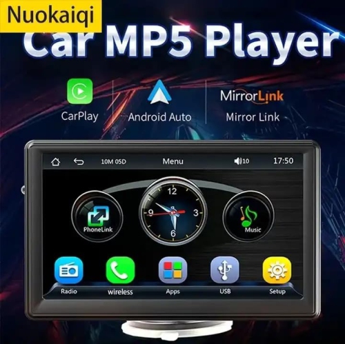 7 po CarPlay Portable Car Bluetooth MP5 HD Vue arrière PND Navigation voiture HD Portable à écran tactile Récepteur audio pour l'auto,