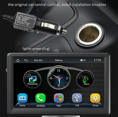 7 po CarPlay Portable Car Bluetooth MP5 HD Vue arrière PND Navigation voiture HD Portable à écran tactile Récepteur audio pour l'auto,