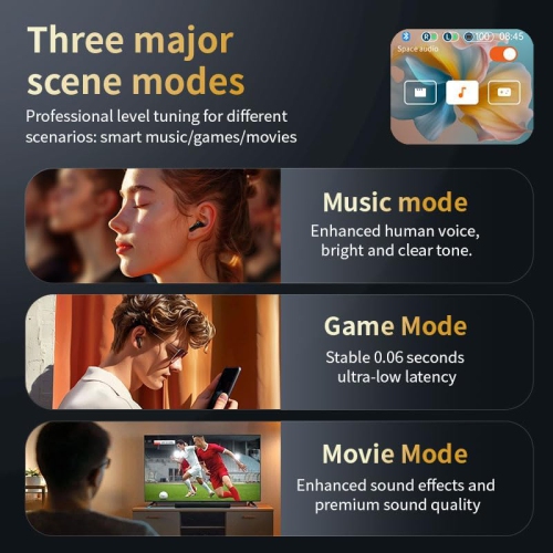 Touch Screen Active Noise Cancelling Earbuds Full Color Touch Screen ANC+ENC Wireless Noise Cancelling Bluetooth Headphones Multi-Function TWS In-Ear