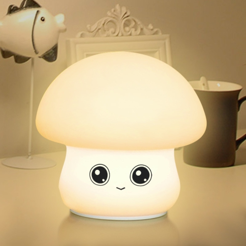 Colorful starry sky silicone mushroom night light, LED smart bedside eye protection desk lamp, pat lamp creative gift - Qiao Mushroom