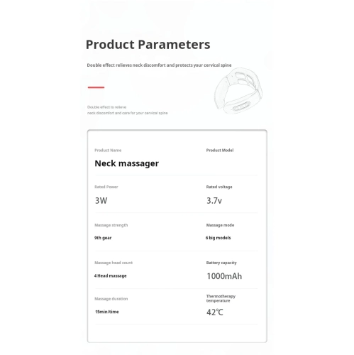 Neck protector, household cervical massager, neck massager, hot compress neck massager - 820 red