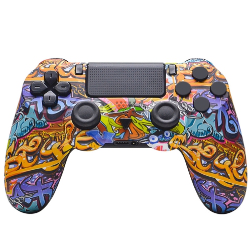 Nouvelle manette de jeu sans fil P4 compatible avec P4/Pro/Slim/PC avec pavé tactile impression par transfert d'eau - tudou