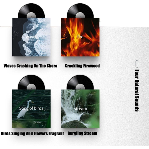 Tinghai Retro Speaker, Music White Noise Bluetooth Speaker, Portable Audio CD, with 3 Adjustable Ambient Lights, 360° Surround Sound - Dark Green