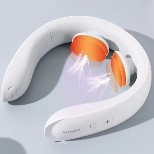 Cervical Massager Neck Multifunctional Spine Neck and Shoulder Hot Compress Physiotherapy Cervical Massager - White - K602 - English manual/English