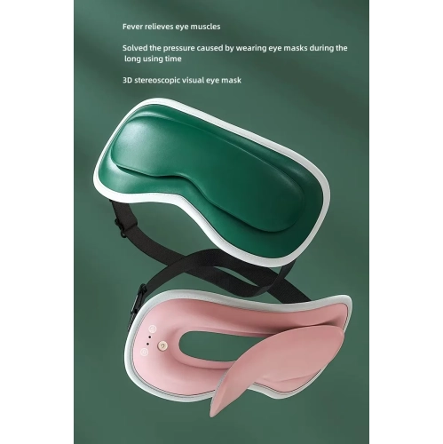 3D window vision eye massager relieves eye fatigue intelligent massage hot and cold compress eye mask eye protector - visual eye protector green