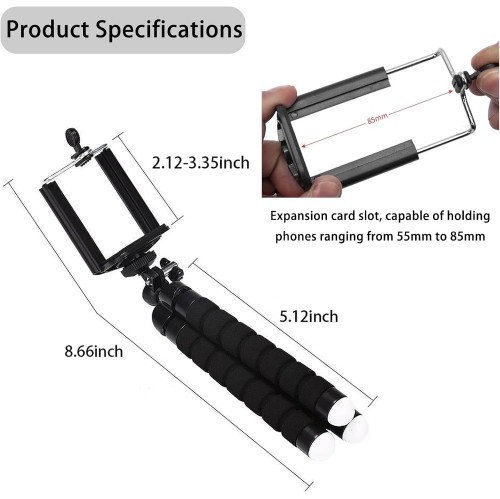 Octopus mobile phone tripod portable mini multi-function bracket 360° flexible tripod suitable for live broadcast/short video shooting mobile phone