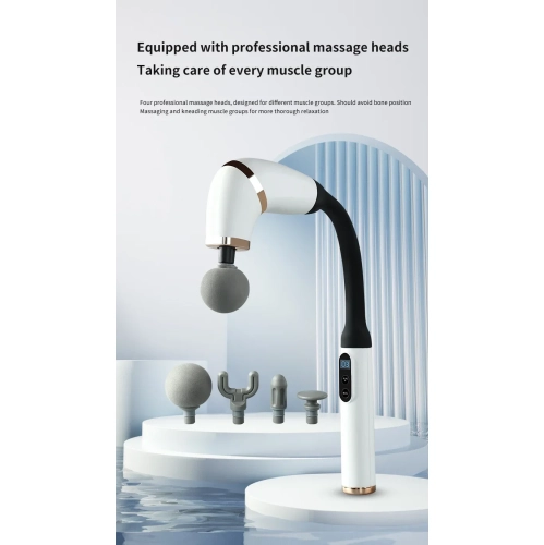 Popular long-handled fascia gun, elbow massager, muscle, cervical spine, back, full body rehabilitation therapy, Starry Black