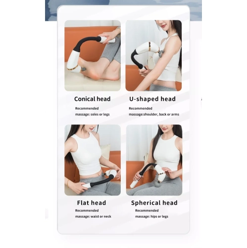 Popular long-handled fascia gun, elbow massager, muscle, cervical spine, back, full body rehabilitation therapy, Starry Black