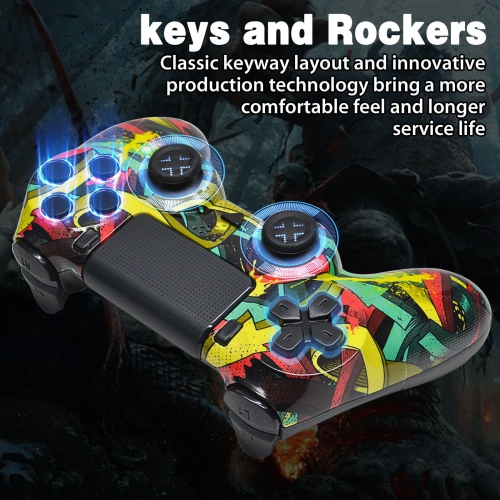 Nouvelle manette de jeu sans fil P4 compatible avec P4/Pro/Slim/PC Touch pad water transfer Printing - Joker