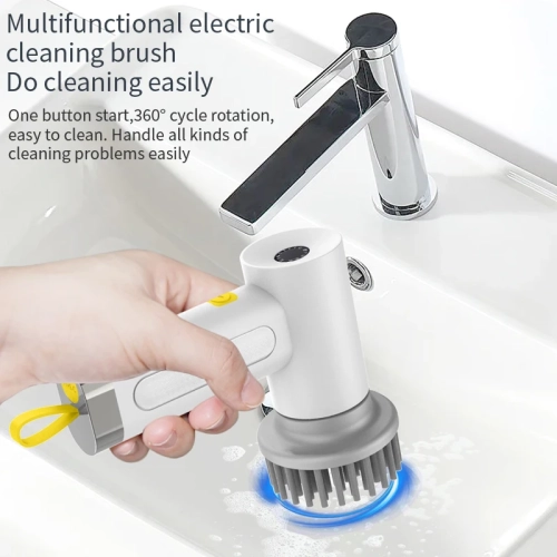 Handheld Electric Cleaning Brush, Household Toilet Cleaning Artifact Kitchen Cleaning Brush Multi-function Dishwasher Cleaner USB Handheld Bathtub