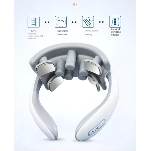 Protège-cou MAIN masseur cervical Masseur de cou Compression chaude Appareil de physiothérapie pour le cou - H88 blanc