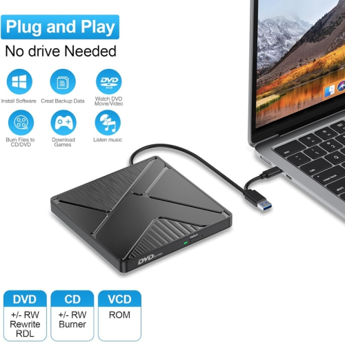 USB external optical drive laptop dvd burner optical drive player portable cd - style 2