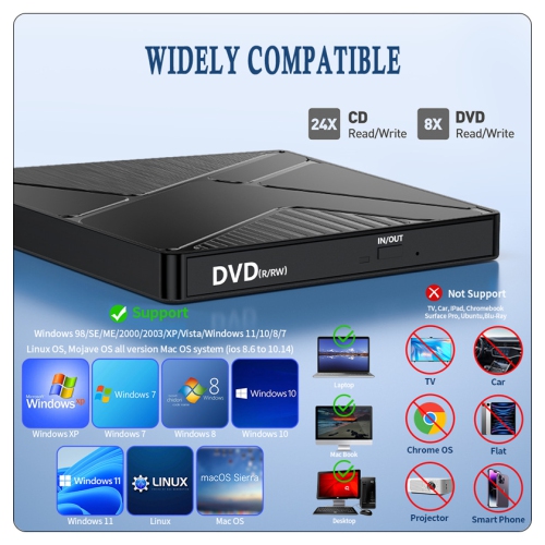 USB external optical drive laptop dvd burner optical drive player portable cd - style 2