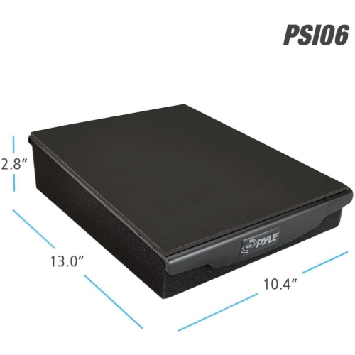 Pyle Sound Dampening Speaker Riser Foam - Audio Acoustic Noise Isolation Platform Pads Recoil Stabilizer w/ Rubber Base Pad For Studio Monitor,