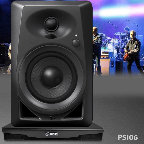 Pyle Sound Dampening Speaker Riser Foam - Audio Acoustic Noise Isolation Platform Pads Recoil Stabilizer w/ Rubber Base Pad For Studio Monitor,
