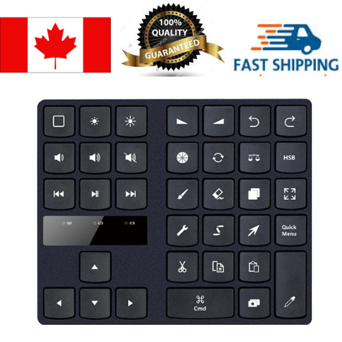 EGALAXY  Wireless Bluetooth 5.0 Keyboard for Procreate, Drawing Shortcuts Keypad for Ipad Procreate, Rechargeable, 35-Key Keyboard Accessories for Mac