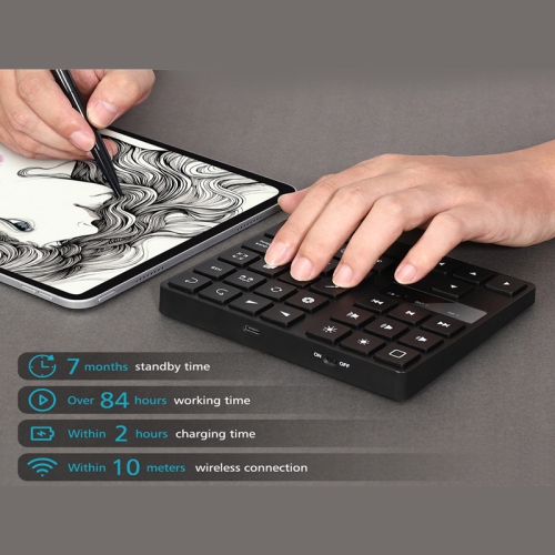 Wireless Bluetooth 5.0 Keyboard for Procreate, Drawing shortcuts keypad for iPad Procreate, Rechargeable, 35-key keyboard Accessories for Mac OS/IOS