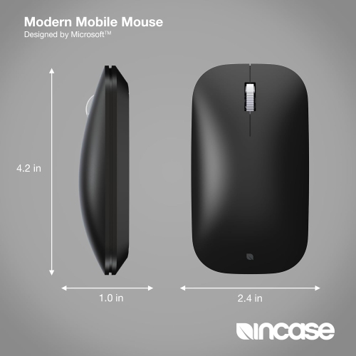 Incase Modern Mobile Mouse – Designed by Microsoft – Lightweight, Precision Navigation, Right/Left Hand Use, BlueTrack Technology, Wireless Bluetooth