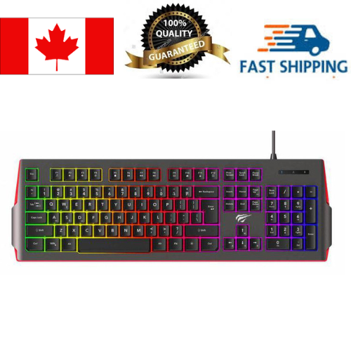 HAVIT  Kb866L Wired RGB Backlit Membrane Fn Multi-Function Gaming Keyboard