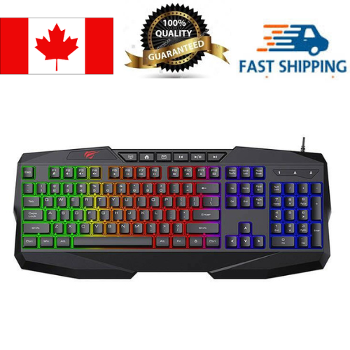 HAVIT  Kb878L USB Multi-Function RGB Backliting Gaming Keyboard