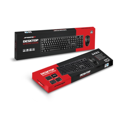 Ensemble clavier et souris avec fil USB 2.0 SMK260 de Speedex pour le bureau_Noir