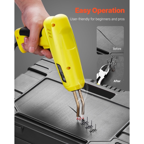 VEVOR 220W Plastic Welding Kit, with 800PCS Hot Staples & 56PCS Welding Rods, Professional Hot Staple Welding Gun with LED Light, Carrying Case for