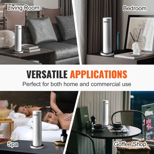 VEVOR 120ml Scent Air Machine for Home, Bluetooth Smart Cold Air Diffuser, 1000sq.ft Waterless Essential Oil Diffuser, Floor Standing Aromatherapy