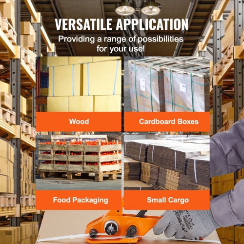 VEVOR 3280ft L Banding Strapping Kit with Strapping Tensioner Tool, Banding Sealer Tool, PP Band, 1000 Metal Seals, Pallet Packaging Strapping