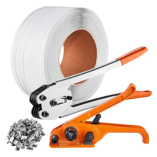 VEVOR 3280ft L Banding Strapping Kit with Strapping Tensioner Tool, Banding Sealer Tool, PP Band, 1000 Metal Seals, Pallet Packaging Strapping