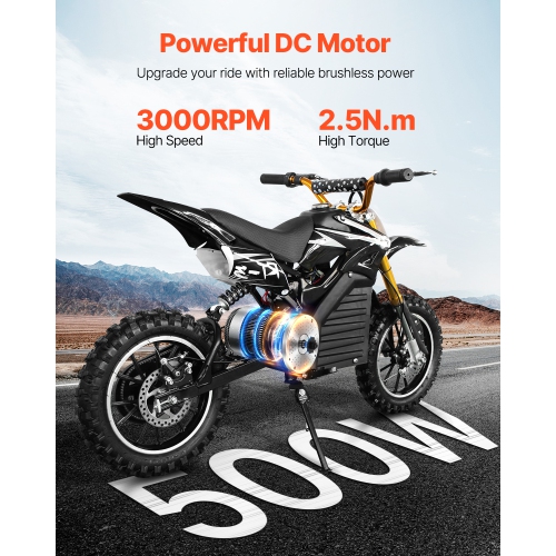 VEVOR 500W Electric Brushless DC Motor Kit - 36V 3000rpm Motor with Upgraded Speed Controller, Throttle Grip Kit for Go Karts E-Bike Motorcycle