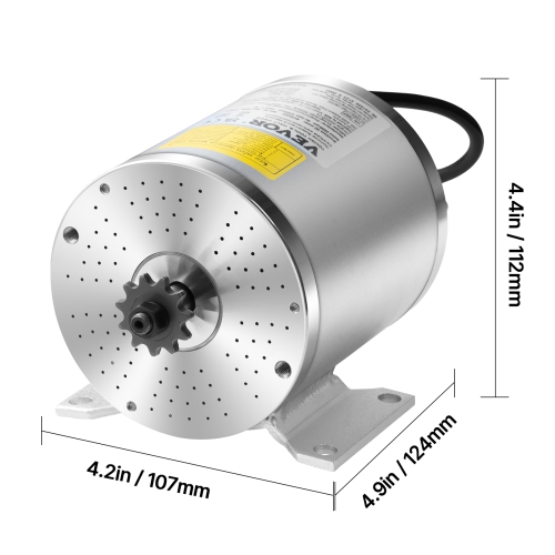 VEVOR 500W Electric Brushless DC Motor Kit - 36V 3000rpm Motor with Upgraded Speed Controller, Throttle Grip Kit for Go Karts E-Bike Motorcycle