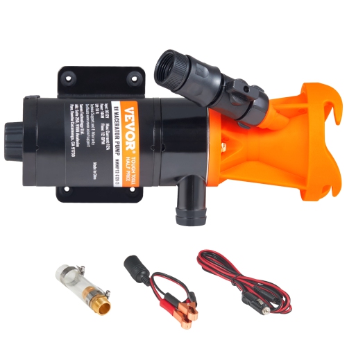 VEVOR  12V Rv Portable Macerator Pump, 12Gmp Quick Release Rv Waste Pump, Rv Sewage Sewer Pump \w Detachable Quick Connection Valve Metal Hose Clamp