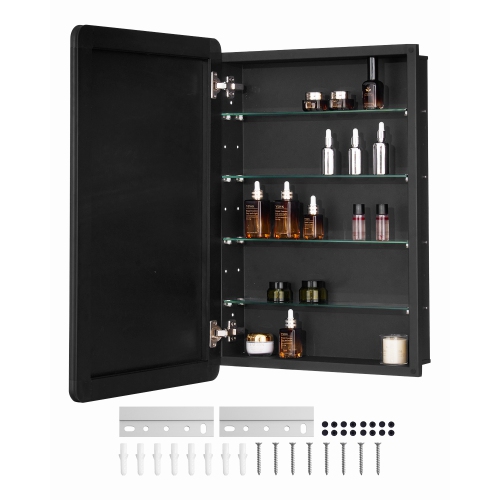 VEVOR 20 x 30 inch Medicine Cabinet, Medicine Cabinet for Bathroom with Mirror, Aluminum Frame Bathroom Wall Cabinet, 4-layer Adjustable Shelves,