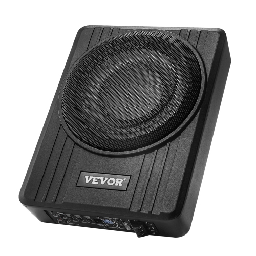 VEVOR 10" 300W Underseat Car Subwoofer, Slim Powered Car Subwoofers Under the Seat, Low Profile Audio Sub Built-in Amplifier, High/Low Level Input &
