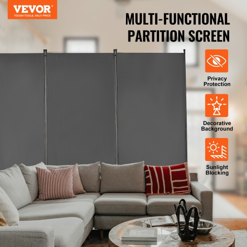 VEVOR 3 Panels Room Divider, Room Divider, Folding Privacy Screen and Portable Partition Divider for Room Separation, Freestanding Room Partitions