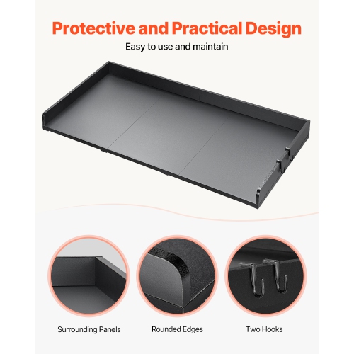 VEVOR 54" x 27" Washer Dryer Countertop with 3 Splicing Panels, Wooden Washer and Dryer Countertop with Non-Slip Pads, Water-Resistant Laundry Topper