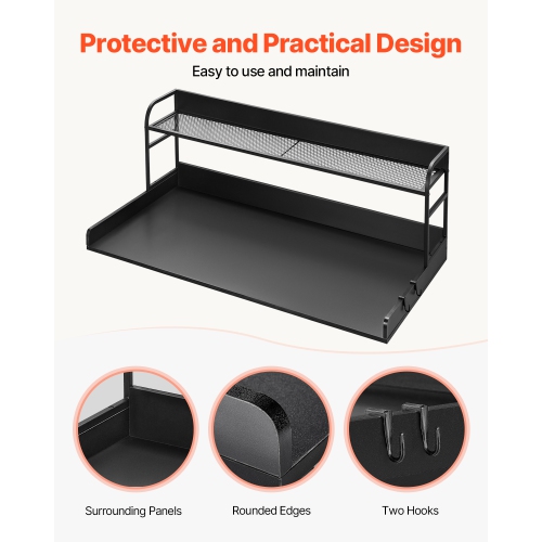 VEVOR 54" x 27" Washer Dryer Countertop with 2-Tier Shelf,Wooden Washer and Dryer Countertop with Anti-Slip Pads,Water-Resistant Laundry Topper Cover