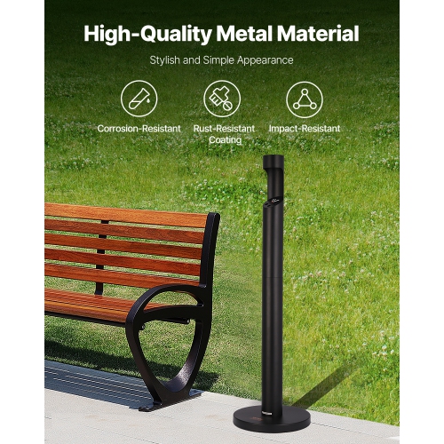 VEVOR Cigarette Butt Receptacle, Commercial Cylinder Cigarette Butt Container, Freestanding and Weatherproof Outdoor Cigarette Butt Disposal for