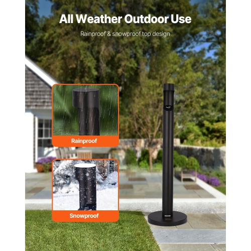 VEVOR Cigarette Butt Receptacle, Commercial Cylinder Cigarette Butt Container, Freestanding and Weatherproof Outdoor Cigarette Butt Disposal for